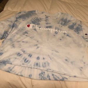Champion cropped cut off tie dye t-shirt